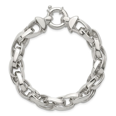 Sterling Silver Polished Double Twisted Link, 18 x 8.7mm