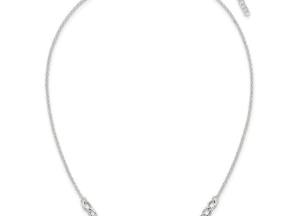 Sterling Silver Polished Fancy Graduated Cable Link with Extension Necklace (Style QG6935-16)