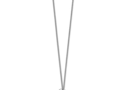 Sterling Silver Rhodium-plated Polished with extender Abstract Necklace (Style QG6937-16)