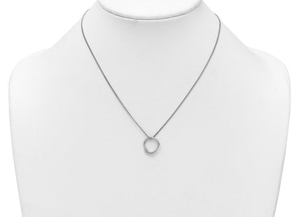 Sterling Silver Rhodium-plated Polished with extender Abstract Necklace (Style QG6937-16)