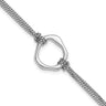Sterling Silver Rhodium-plated Polished with extender Abstract 2-Strand Bracelet