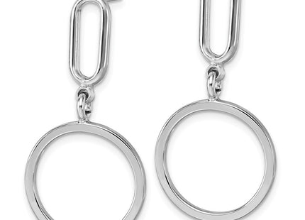 Sterling silver circle drop earrings, alternate view