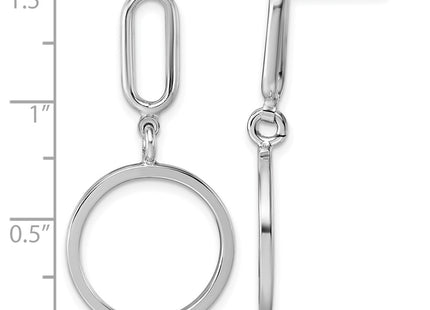 Sterling silver circle drop earrings, another view