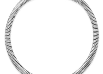 Sterling Silver Rhodium-plated Polished Cubetto 17. Necklace (Style QG6940-17.5)