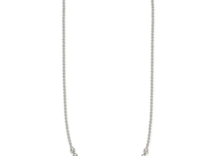 Sterling Silver Polished Center Beaded Necklace (Style QG6943-18)