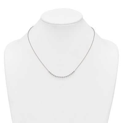 Sterling Silver Polished Center Beaded Necklace
