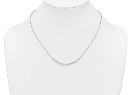 Sterling Silver Polished Center Beaded Necklace (Style QG6943-18)