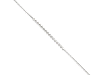 Sterling Silver Polished Center Beaded 7. Necklace