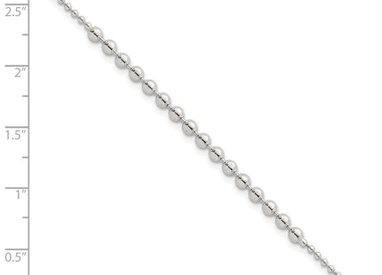 Sterling Silver Polished Center Beaded 7. Necklace