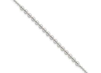 Sterling Silver Polished Center Beaded 7. Necklace