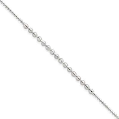 Sterling Silver Polished Center Beaded Necklace