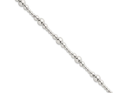 Sterling Silver Polished and Multi-Size Beads