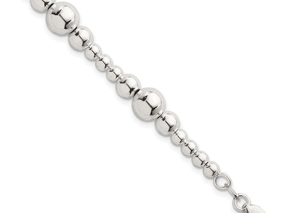 Sterling Silver Polished and Multi-Size Beads