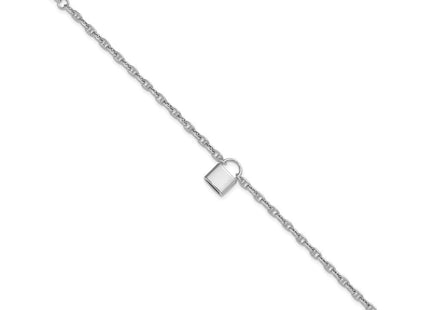 Sterling Silver Rhodium-plated with extender Lock Necklace