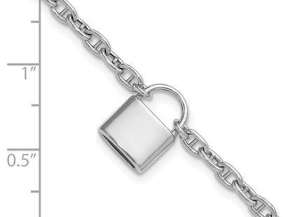 Sterling Silver Rhodium-plated with extender Lock Necklace