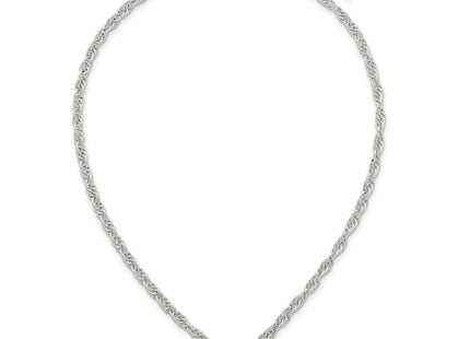 Sterling Silver Polished Fancy Engravable Heart Disc on Rope Chain with Extension Necklace (Style QG6967-16)