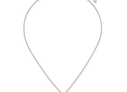 Sterling Silver Rhodium-plated CZ Oval with Butterfly with 1. Extension Necklace (Style QG6973-16)