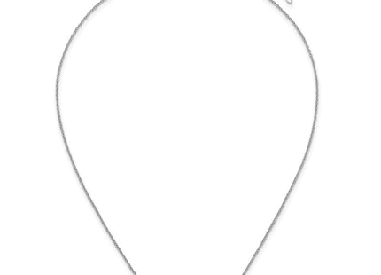 Sterling Silver Rhodium-plated Polished Lab Created Spinel/Lab Created Aquamarine/CZ with Extension Necklace (Style QG6987-16)