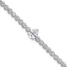 Sterling Silver Rhodium-plated Polished Round and Pear Teardrop CZ 7. Bracelet