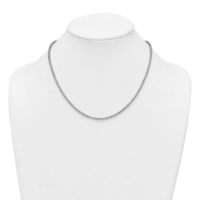 Sterling Silver Rhodium-plated CZ Tennis Necklace