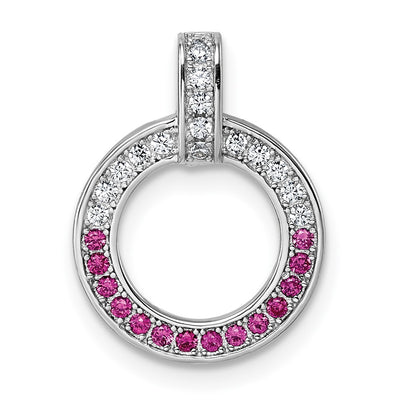 Sterling silver cubic zirconia circle pendant