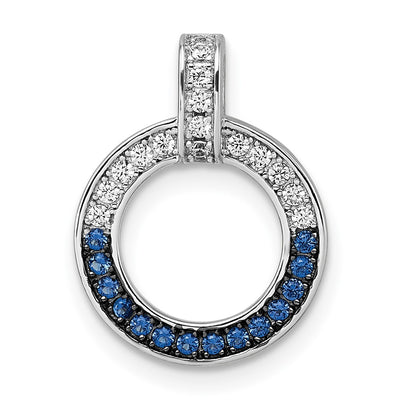 Sterling silver cubic zirconia circle pendant