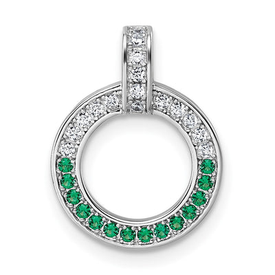 Sterling silver cubic zirconia circle pendant