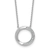 Sterling Silver Rhodium-plated Polished Twisted CZ Circle 17. Necklace
