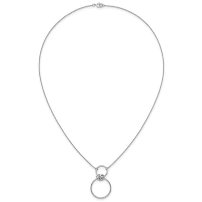 Sterling Silver Rhodium-plated Polished Circles Necklace