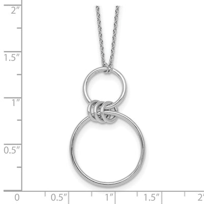 Sterling Silver Rhodium-plated Polished Circles Necklace