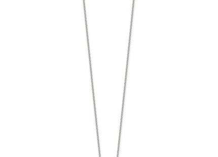 Sterling Silver Polished Pave CZ Circle with Extension Necklace (Style QG7080-16)