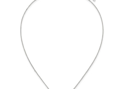 Sterling Silver Polished Pave CZ Circle with Extension Necklace (Style QG7080-16)