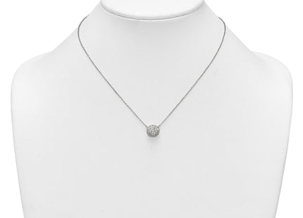 Sterling silver cubic zirconia circle necklace, another view