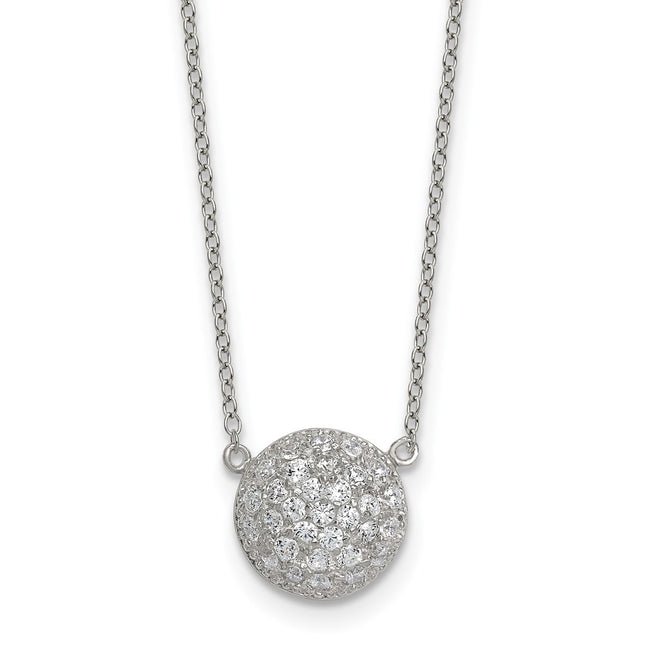Sterling silver cubic zirconia circle necklace