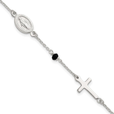 Sterling silver miraculous medal bracelet