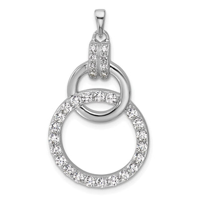 Sterling silver cubic zirconia circle pendant