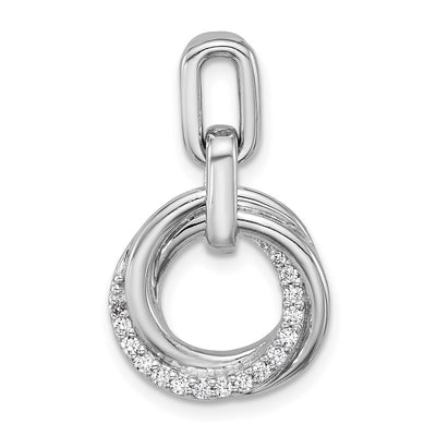 Sterling silver cubic zirconia circle pendant