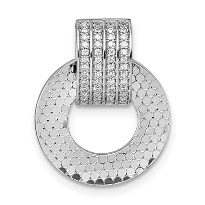 Sterling silver cubic zirconia circle pendant