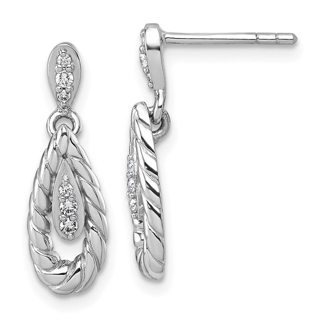 Sterling Silver Earrings Style QG7157E - Classique Jewelry Inc.