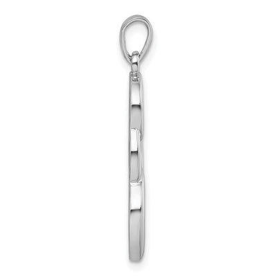 Sterling Silver Rhodium-plated Polished Triple Circle Pendant