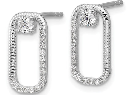 Sterling Silver Earrings Style QG7165E - Classique Jewelry Inc.
