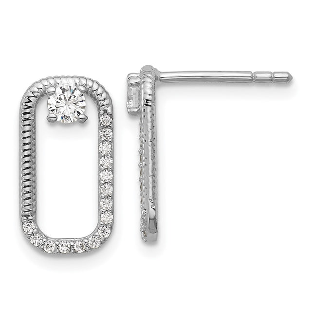 Sterling Silver Earrings Style QG7165E - Classique Jewelry Inc.