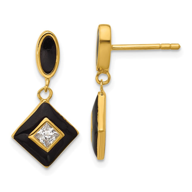 SS/Gold Plated Earrings Style QG7169E - Classique Jewelry Inc.
