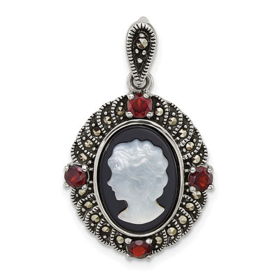 Sterling silver marcasite mother pendant