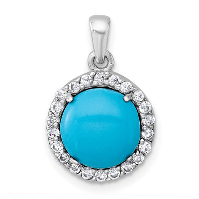 Sterling silver cubic zirconia circle pendant