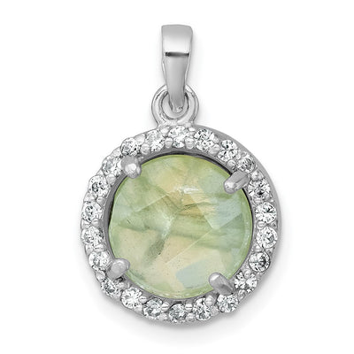 Sterling silver cubic zirconia circle pendant
