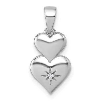Sterling silver cubic zirconia heart pendant