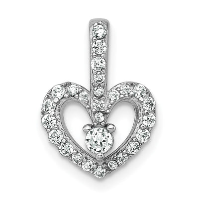 Sterling silver cubic zirconia heart pendant
