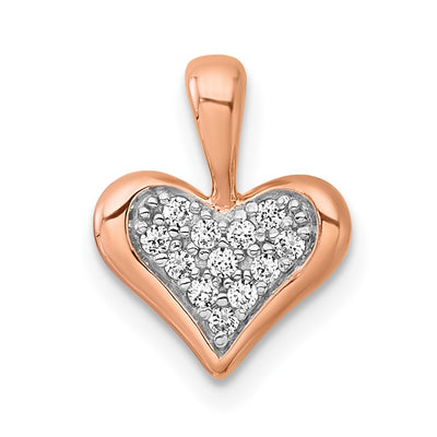 Sterling silver cubic zirconia heart pendant