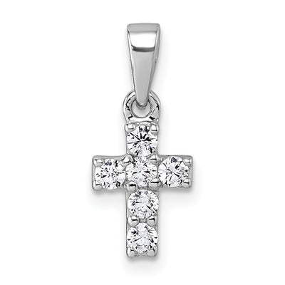 Sterling silver cubic zirconia cross pendant